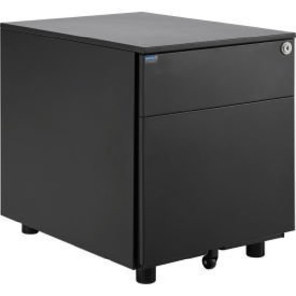 Global Equipment Interion    Low Height 2 Drawer Pedestal, Black 695302